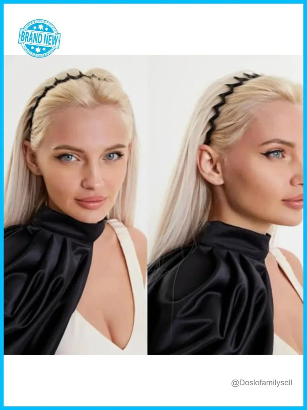 6 Pcs Zig Zag Headbands with Teeth Non Slip Stretchy Plastic Hair Accessories
